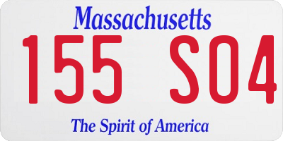 MA license plate 155SO4