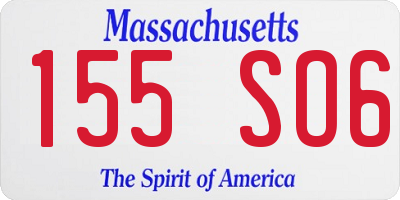 MA license plate 155SO6