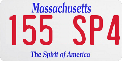 MA license plate 155SP4