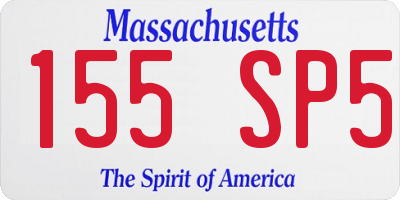 MA license plate 155SP5