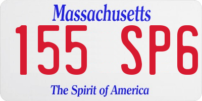 MA license plate 155SP6
