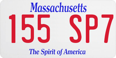 MA license plate 155SP7