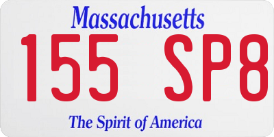 MA license plate 155SP8