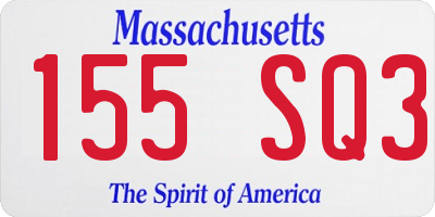 MA license plate 155SQ3