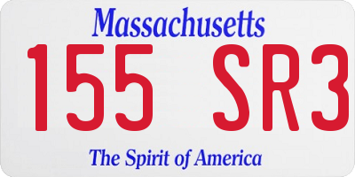 MA license plate 155SR3