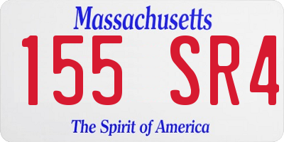 MA license plate 155SR4