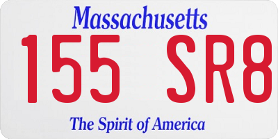 MA license plate 155SR8