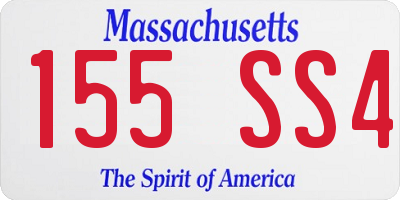 MA license plate 155SS4
