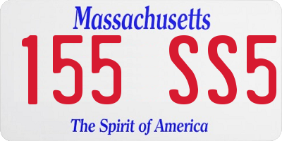 MA license plate 155SS5
