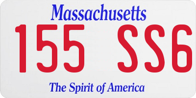MA license plate 155SS6