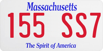 MA license plate 155SS7