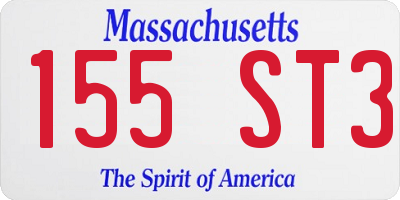 MA license plate 155ST3