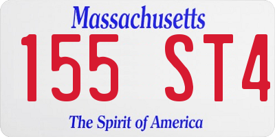 MA license plate 155ST4