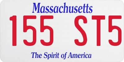 MA license plate 155ST5