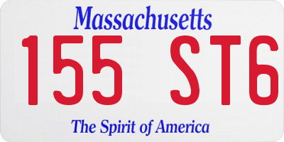 MA license plate 155ST6
