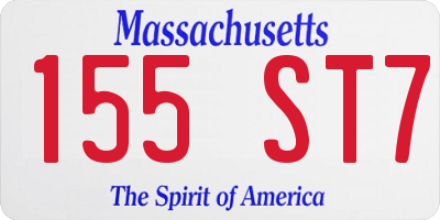 MA license plate 155ST7