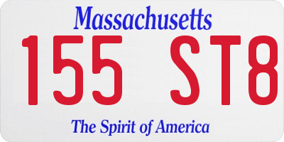 MA license plate 155ST8