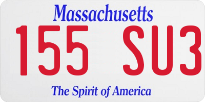 MA license plate 155SU3
