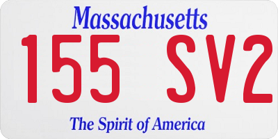 MA license plate 155SV2