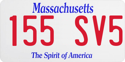 MA license plate 155SV5
