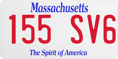 MA license plate 155SV6