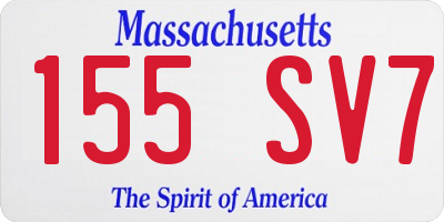 MA license plate 155SV7