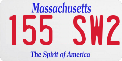 MA license plate 155SW2