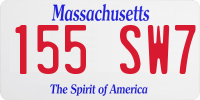 MA license plate 155SW7