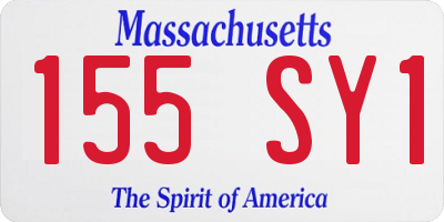 MA license plate 155SY1