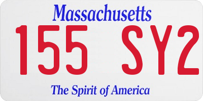 MA license plate 155SY2