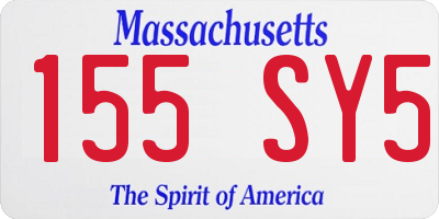 MA license plate 155SY5