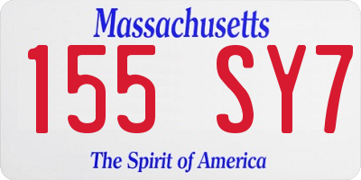 MA license plate 155SY7