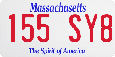 MA license plate 155SY8