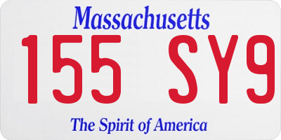 MA license plate 155SY9