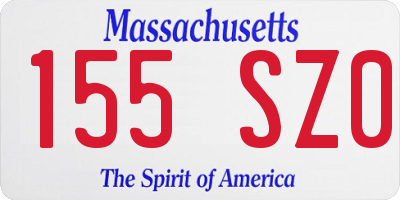 MA license plate 155SZ0