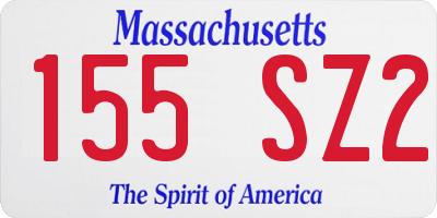 MA license plate 155SZ2