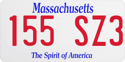 MA license plate 155SZ3