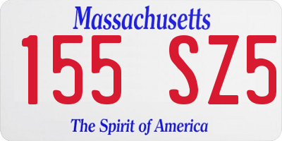 MA license plate 155SZ5