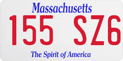 MA license plate 155SZ6