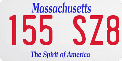 MA license plate 155SZ8