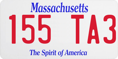 MA license plate 155TA3