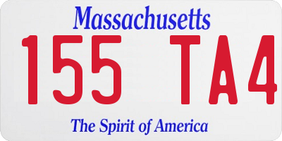 MA license plate 155TA4
