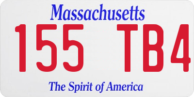 MA license plate 155TB4