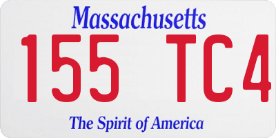 MA license plate 155TC4