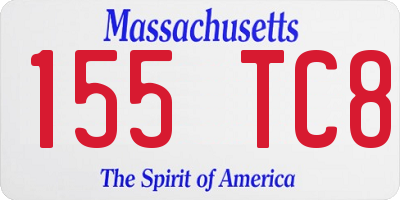 MA license plate 155TC8