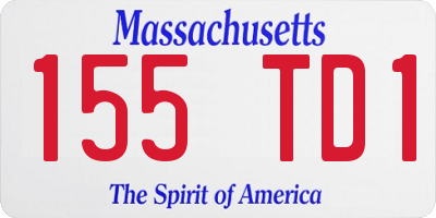MA license plate 155TD1