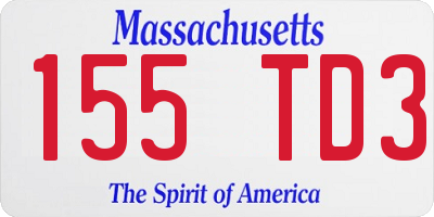 MA license plate 155TD3