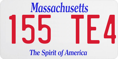 MA license plate 155TE4