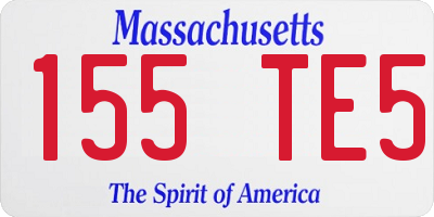MA license plate 155TE5