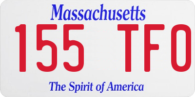 MA license plate 155TF0